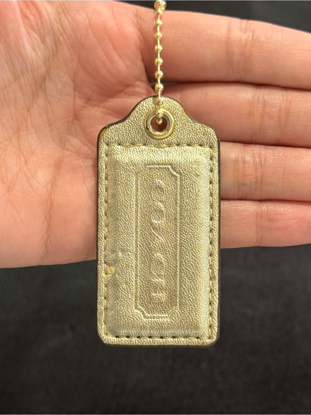 2.5" Medium Y2K Coach Leather Key Fob Bag Charm Keychain Hang Tag/Hangtag